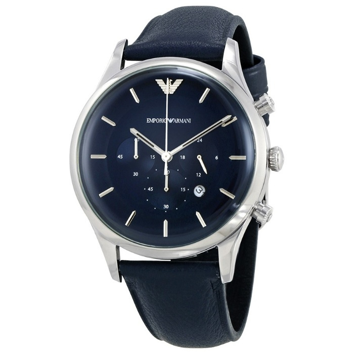 emporio armani blue dial watch
