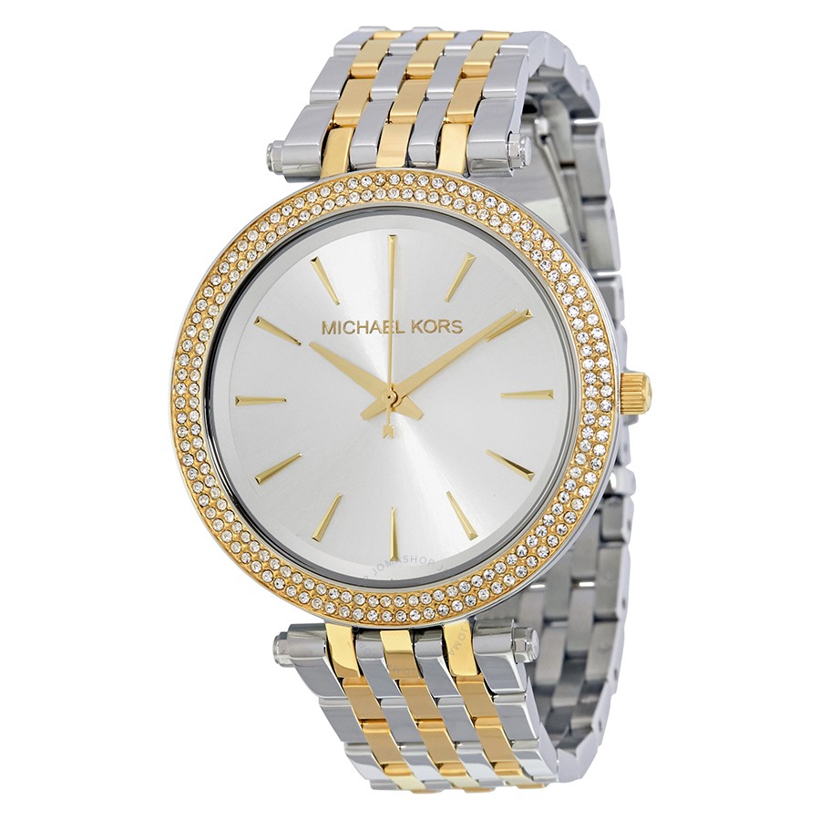 michael kors silver and gold ladies watch